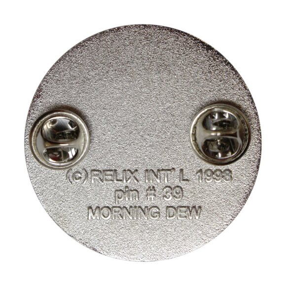 Morning Dew Skeleton Enamel Pin- 1970s Floral Hippie Rock Music Apparel Gift NWT - Picture 2 of 2